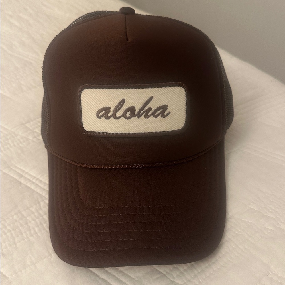 Brown Aloha Trucker Hat